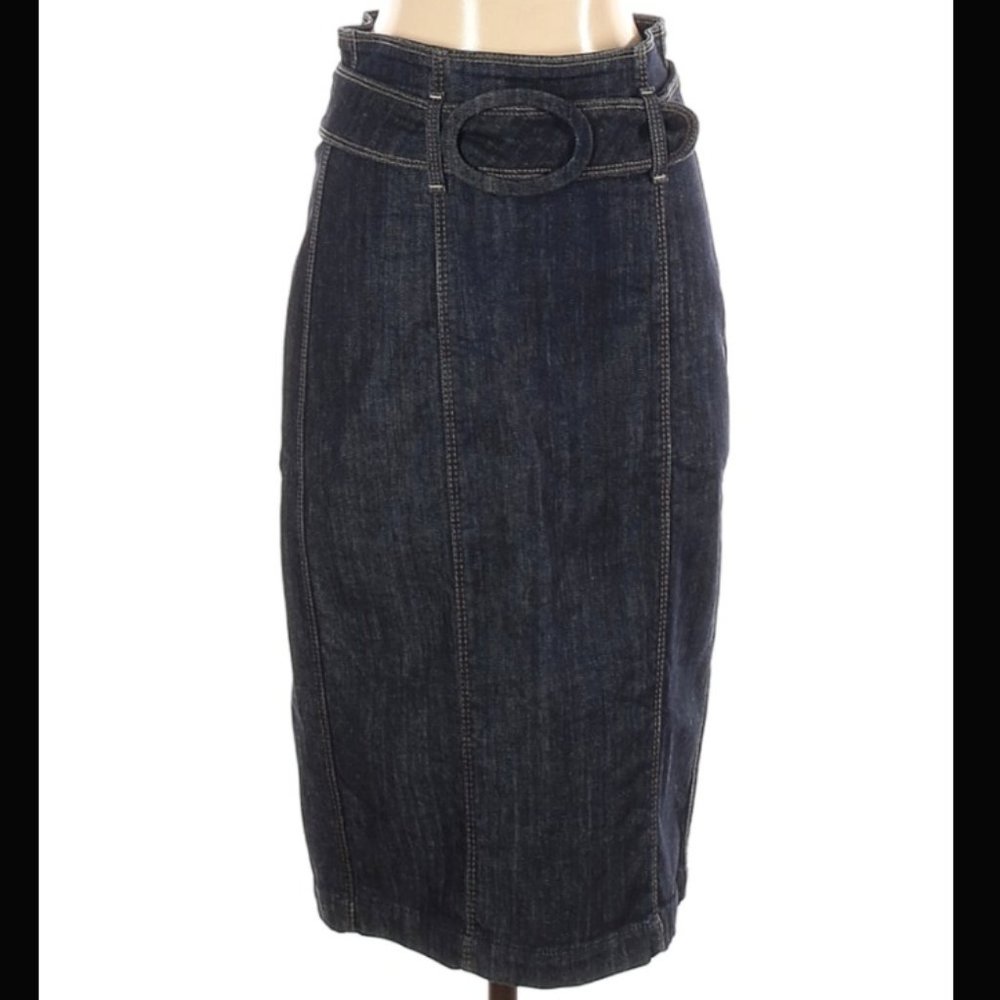 SOLDAlaïa X 7 For All Mankind Denim Blue Skirt 27